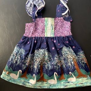 18 month swan print night time dress.